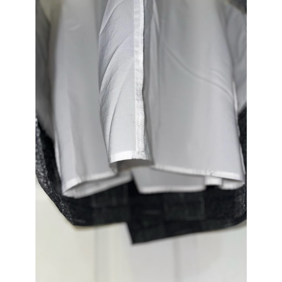 1. STATE Womens Ivory/Black Plaid Sleeveless V-Neck Asymmetrical Shift Dress - Picture 13 of 15